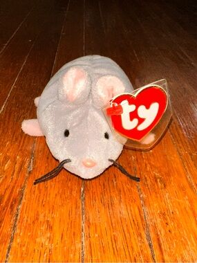 TY Trap Beanie Baby Mouse 1st Gen Tush Tag 3rd Gen Swing Tag